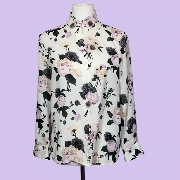 Equipment Liana Floral Print 100% Silk Blouse XS